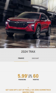 2024 Chevy Chevrolet Chev Trax Trucks Finance Specials Offers Incentives Sunshine Coast GM British Columbia BC