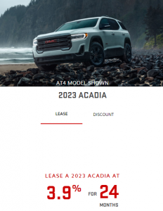 2023 GMC Sierra Acadia Specials Offers Incentives British Columbia Sunshine Coast GM British Columbia BC