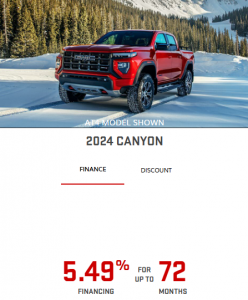 2024 GMC Canyon Special FINANCE Offers Incentives British Columbia Sunshine Coast GM BC